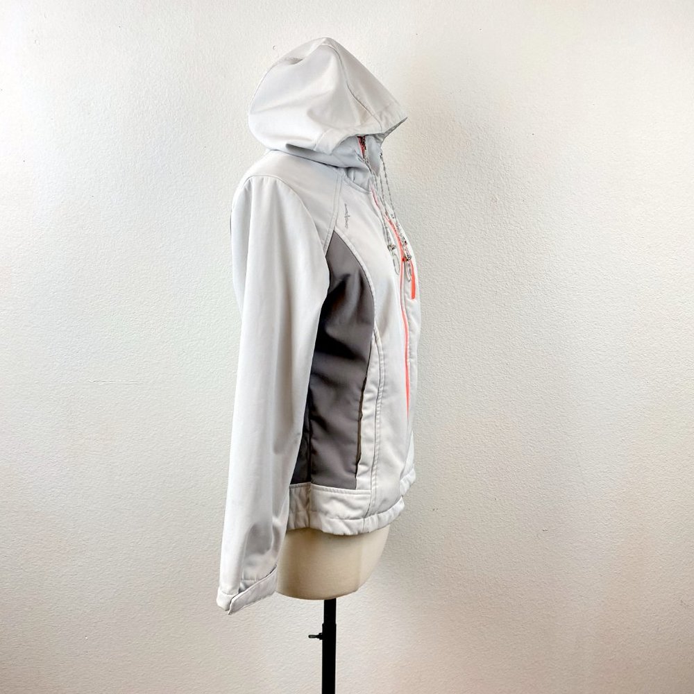 ZERO X POSUR Hooded Jacket Sz Small Light Gray Fleece Lined Outdoor Sports - Picture 9 of 11